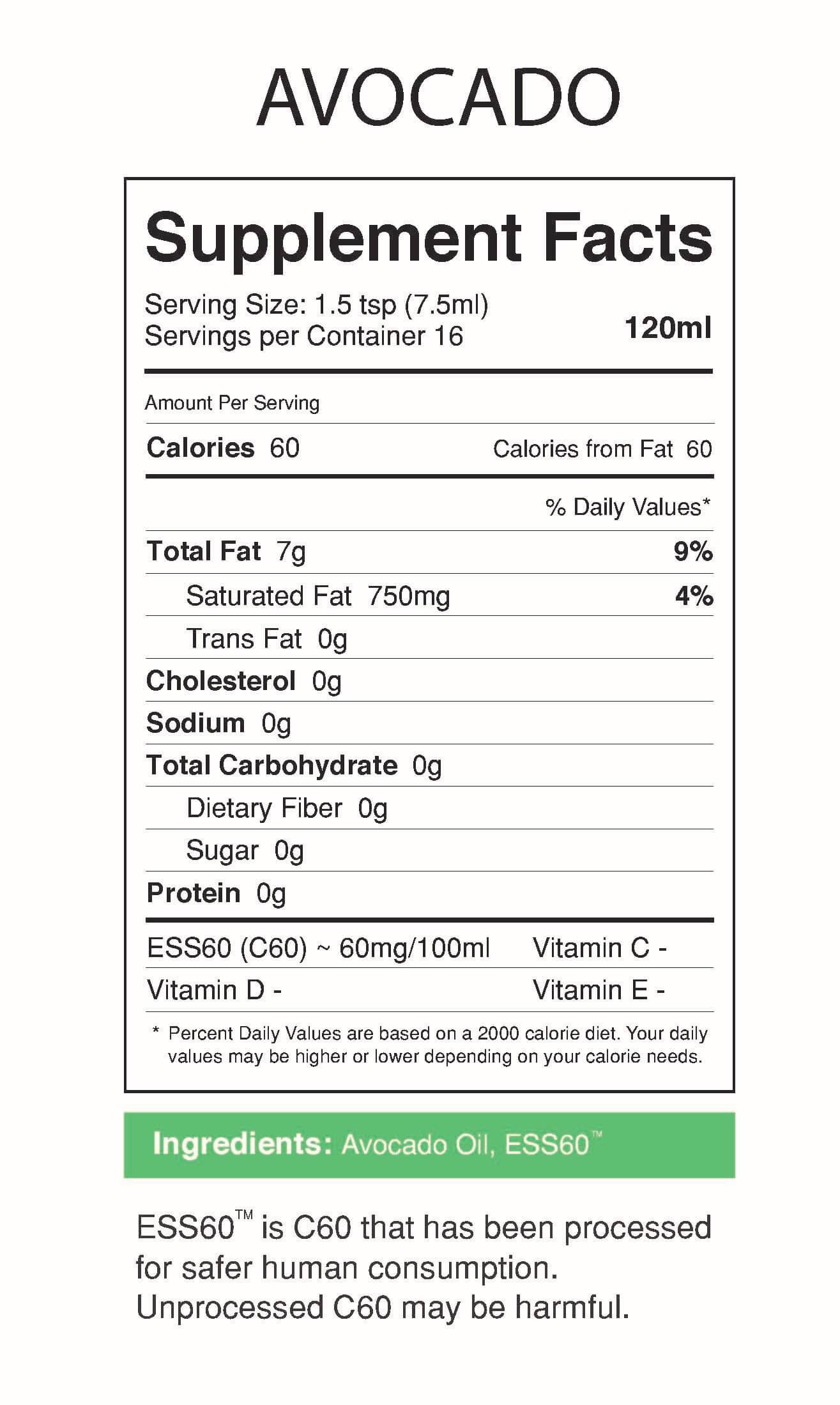 MyVitalC ESS60 Trio Pack Organic Oils, Olive, Avocado and MCT - 3 bottles total