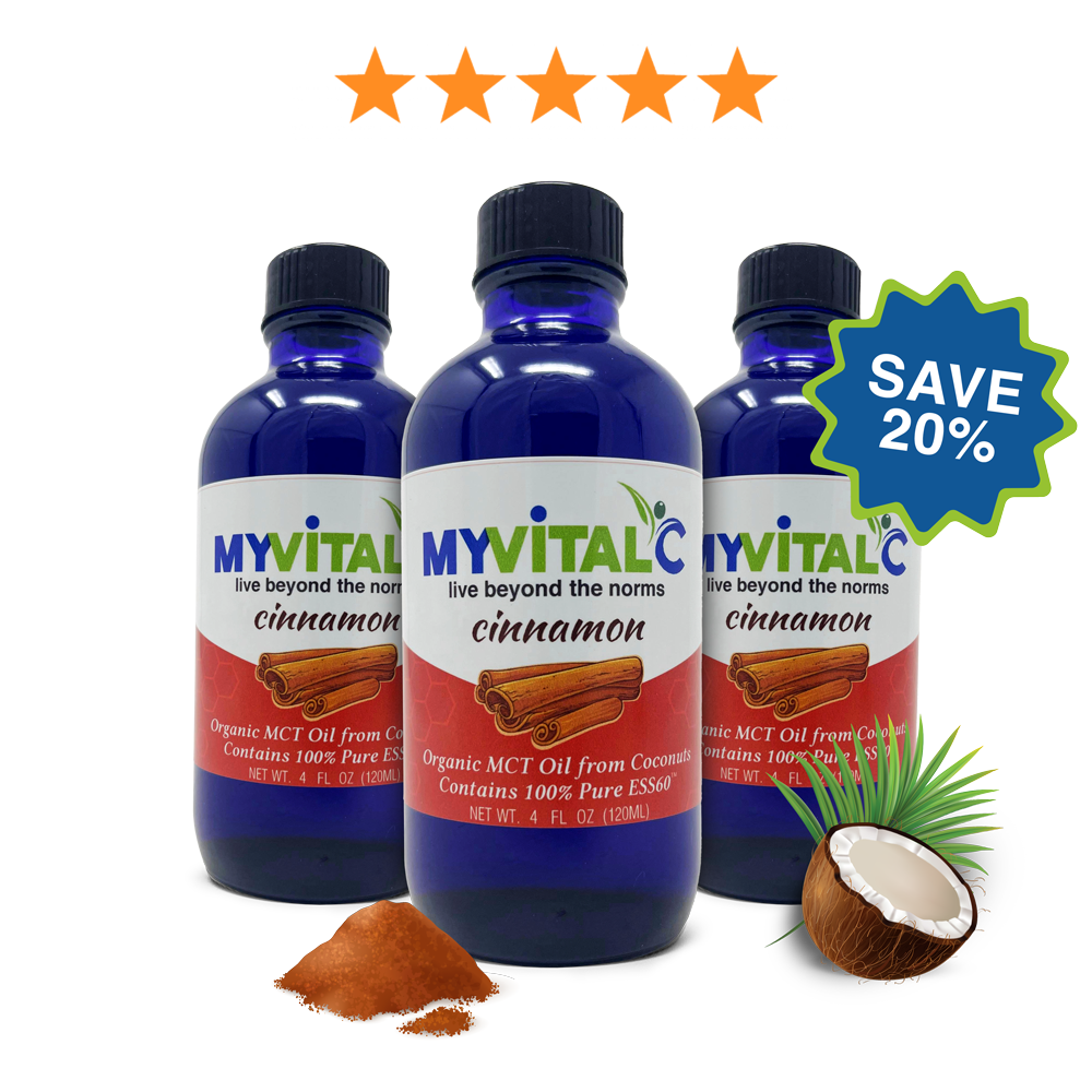 MyVitalC Cinnamon X3s ESS60 in Organic MCT Oil, Coconut Derived (Quarterly Subscriptions)