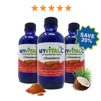 MyVitalC Cinnamon X3s ESS60 in Organic MCT Oil, Coconut Derived (Quarterly Subscriptions)