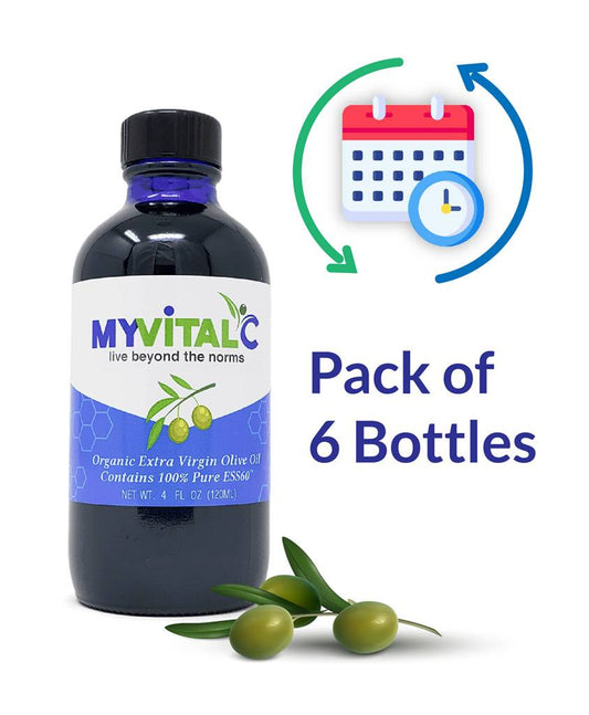 MyVitalC ESS60 in Olive Oil Extra Virgin Organic, 6 bottles (120ml each)- Bi-Annual Subscription