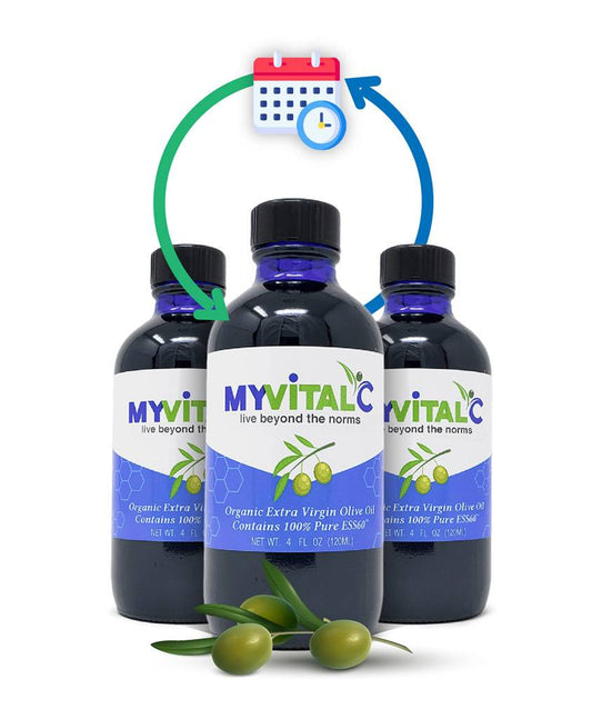 MyVitalC ESS60 in Olive Oil Extra Virgin Organic, 3 bottles (120ml each) - Quarterly Subscription