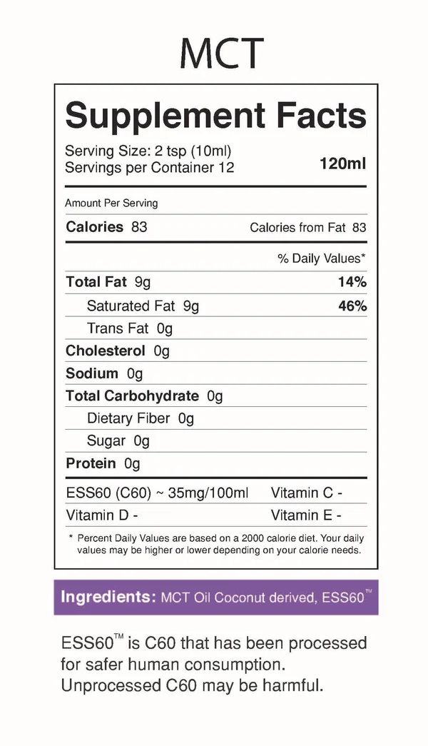 MyVitalC Cinnamon ESS60 in Organic MCT Oil, Coconut Derived 120ml