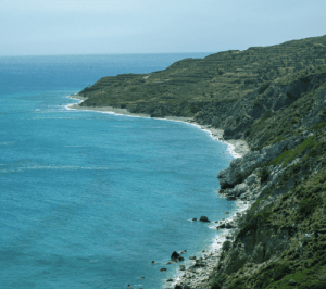 scenic coastline in Ikaria, Greece
